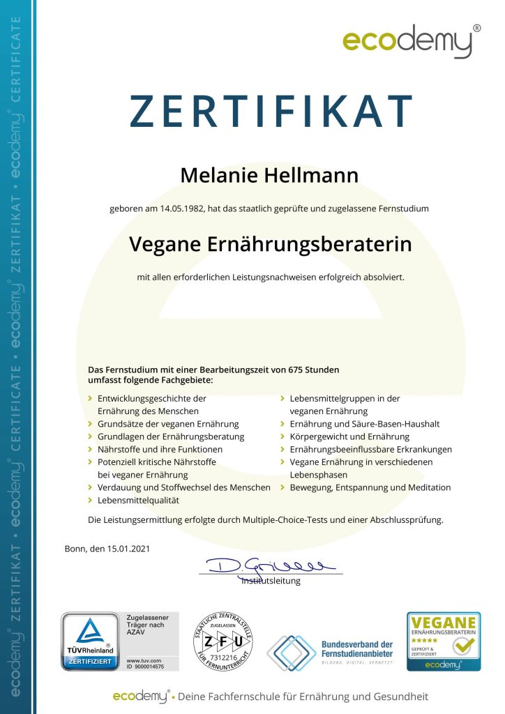 ecodemy-Zertifikat-Vegane-Ernaehrungsberaterin-Melanie-Hellmann